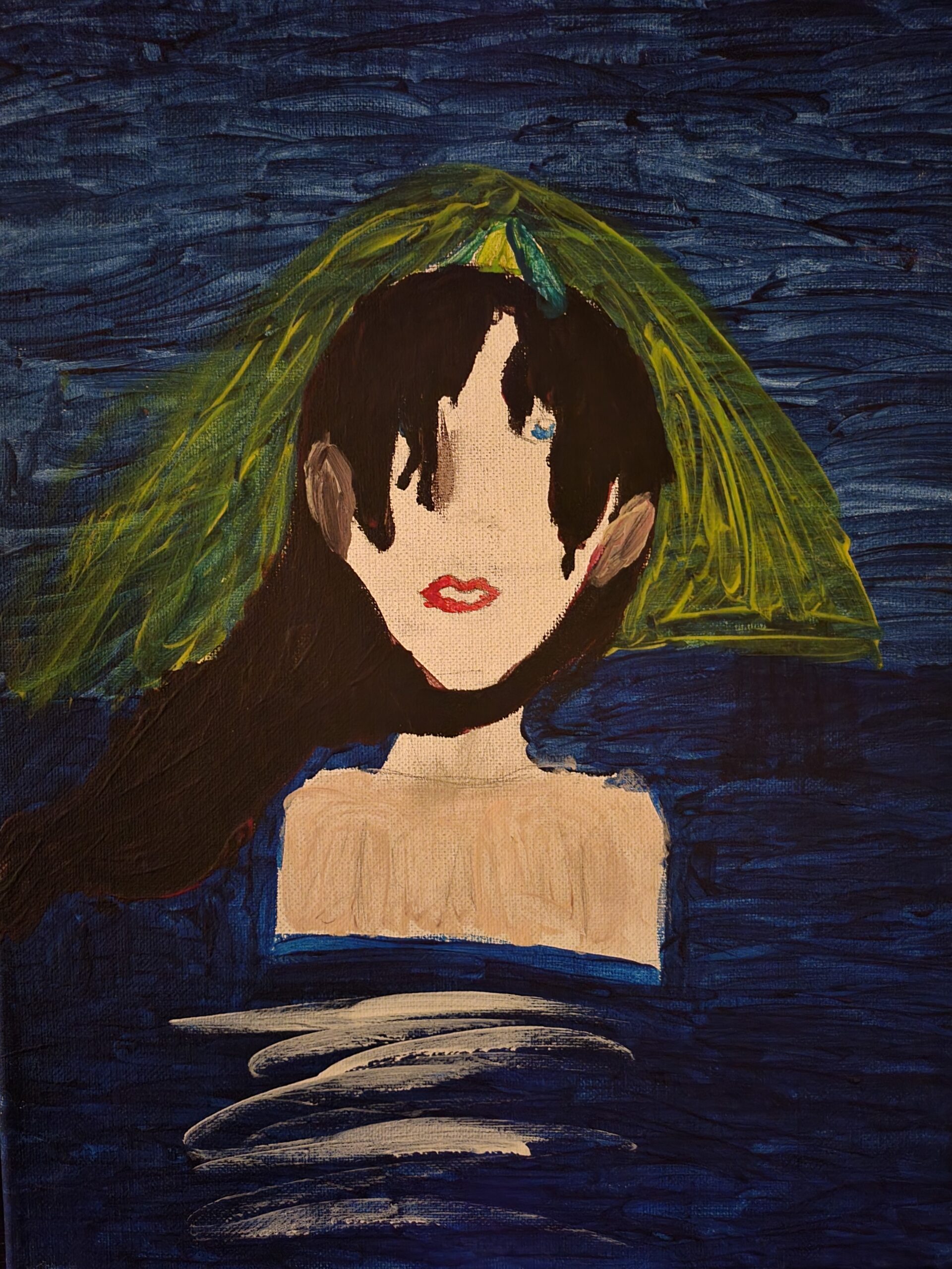 Painting of a young woman in the water
